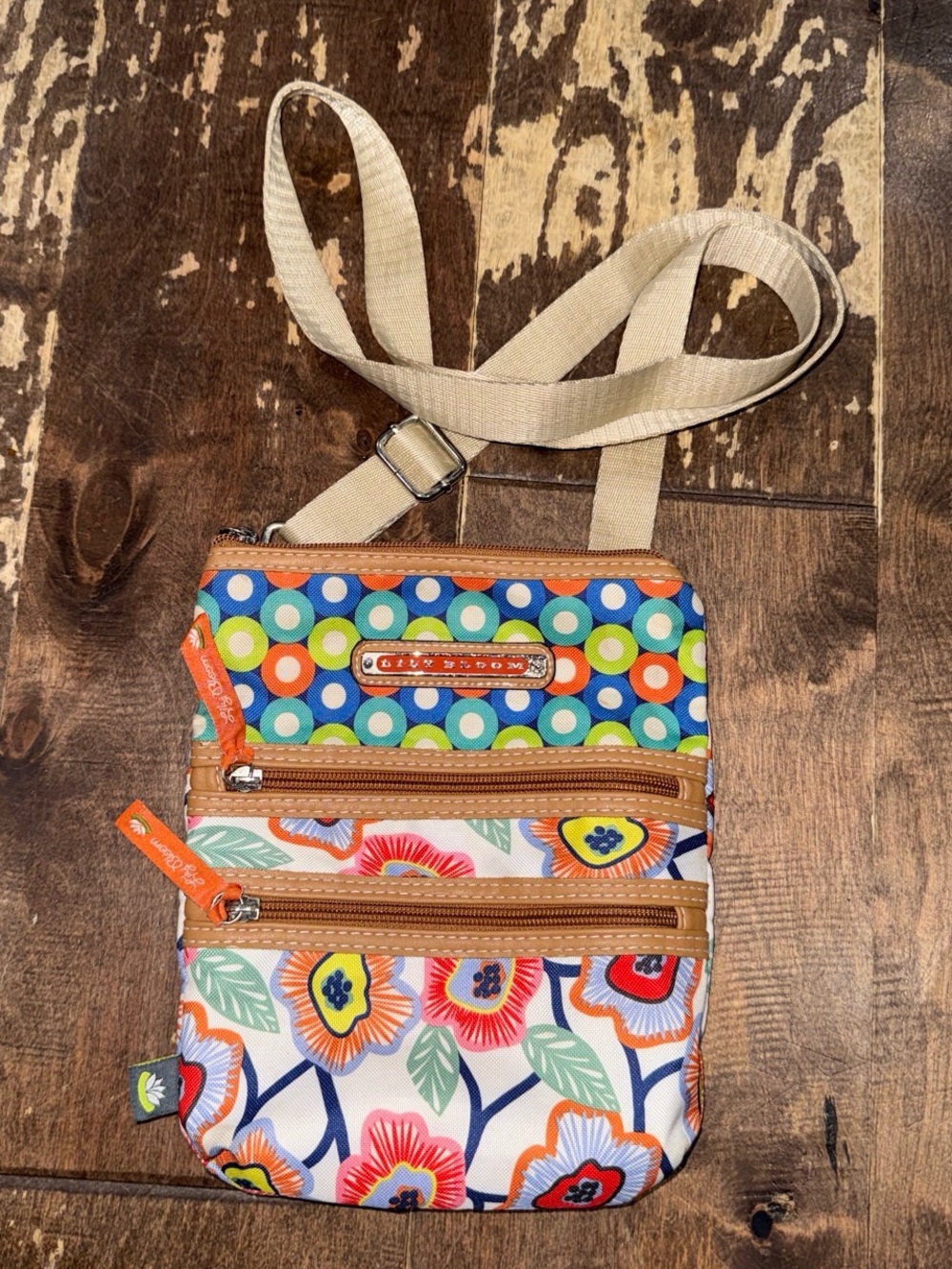 Lily Bloom Multicolor Floral & Dot Crossbody Bag